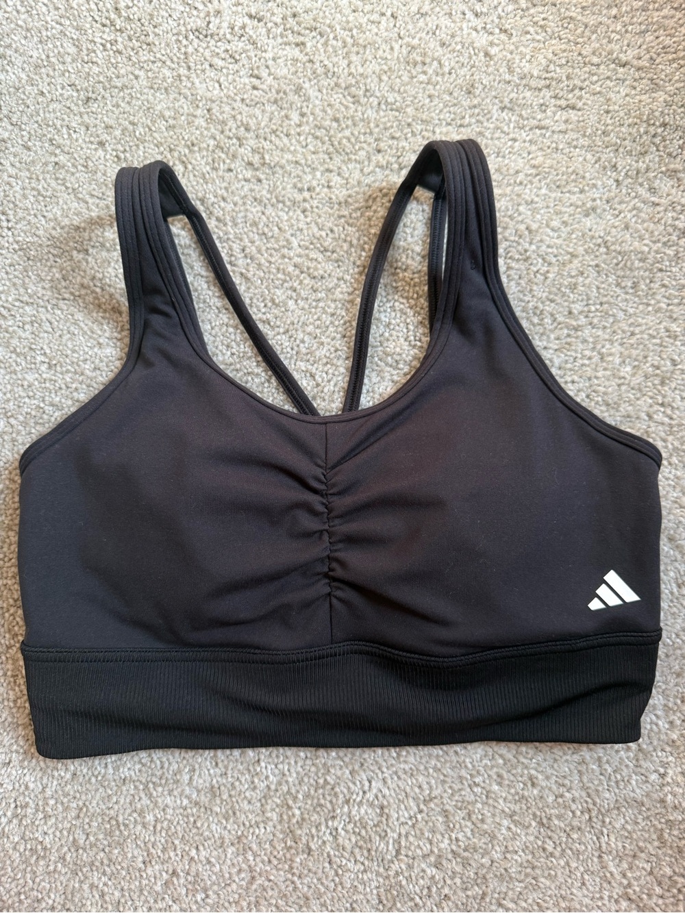 adidas Women’s Black Sports Bra - Medium Support Asian fit Large
